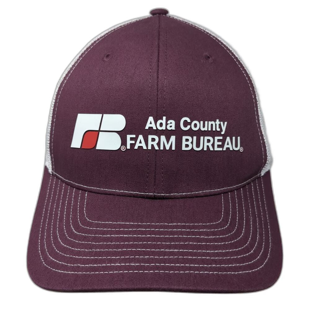 Richardson Trucker Hat Black One Size Mesh Back Snapback Ada County Farm Bureau